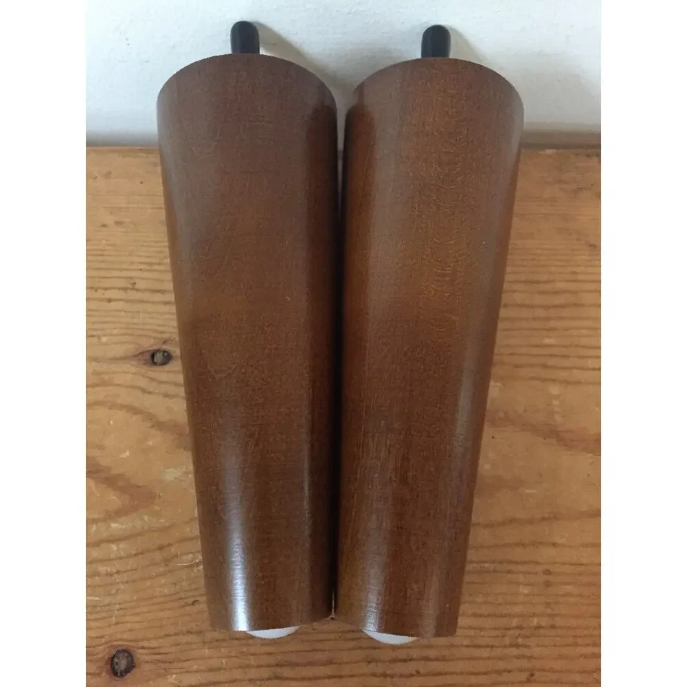 Pair 2 New IKEA Mid Century Modern Walnut Wood Tapered Couch Chair Peg Legs 6